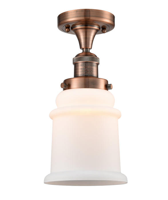 Innovations 517-1CH-AC-G181 One Light Semi-Flush Mount, Antique Copper