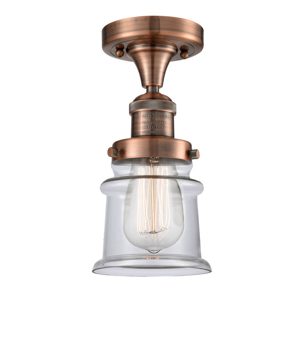 Innovations 517-1CH-AC-G182S One Light Semi-Flush Mount, Antique Copper