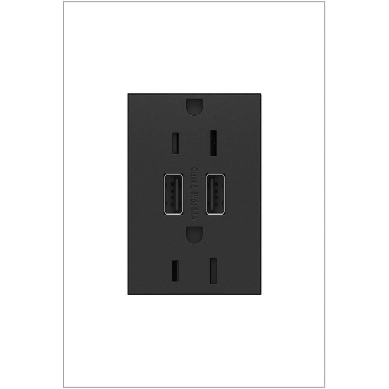 Legrand ARTRUSB153G4 Dual-USB Outlet, Graphite