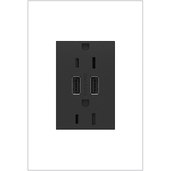 Legrand ARTRUSB153G4 Dual-USB Outlet, Graphite