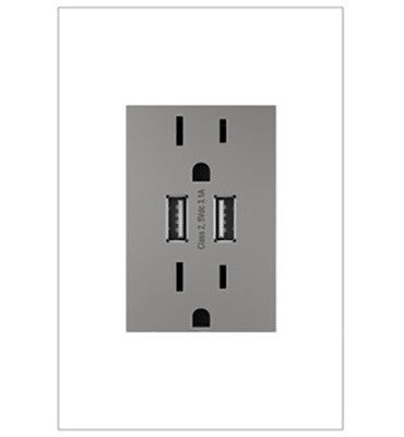 Legrand ARTRUSB153M4 Dual-USB Outlet, Magnesium