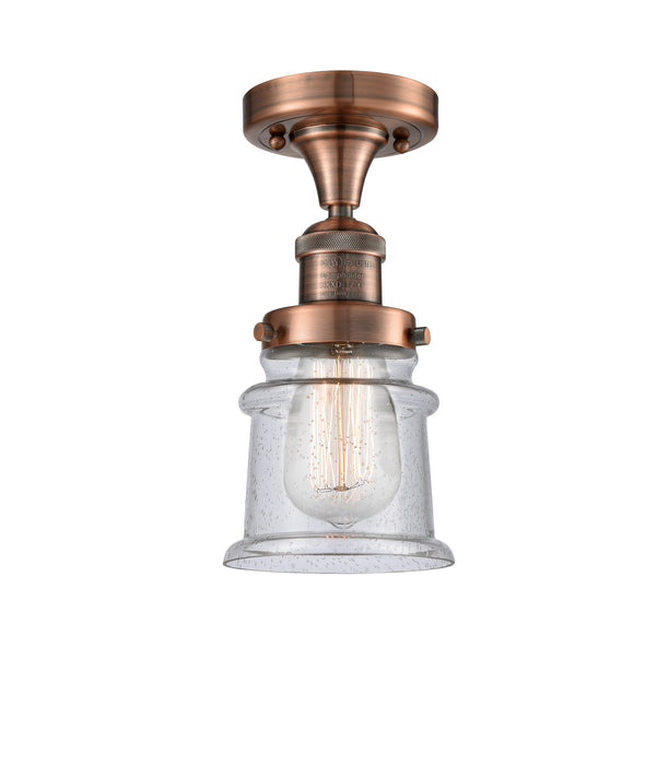 Innovations 517-1CH-AC-G184S-LED LED Semi-Flush Mount, Antique Copper