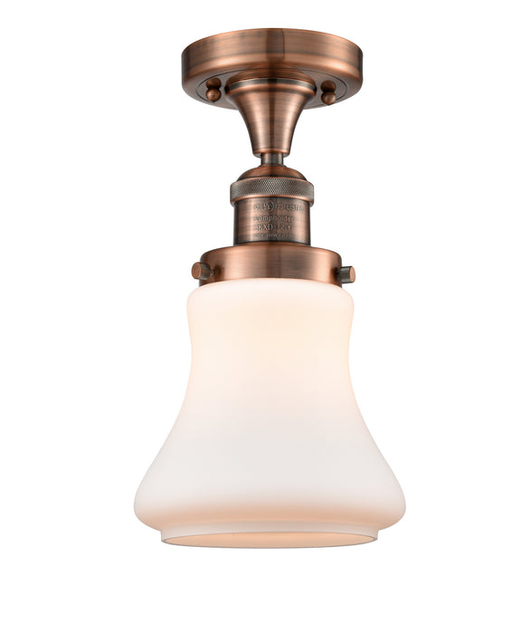 Innovations 517-1CH-AC-G191 One Light Semi-Flush Mount, Antique Copper