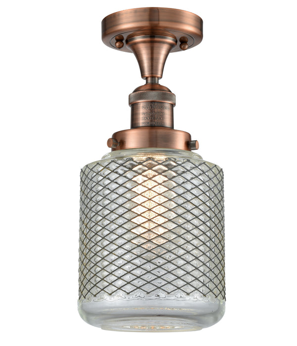 Innovations 517-1CH-AC-G262 One Light Semi-Flush Mount, Antique Copper