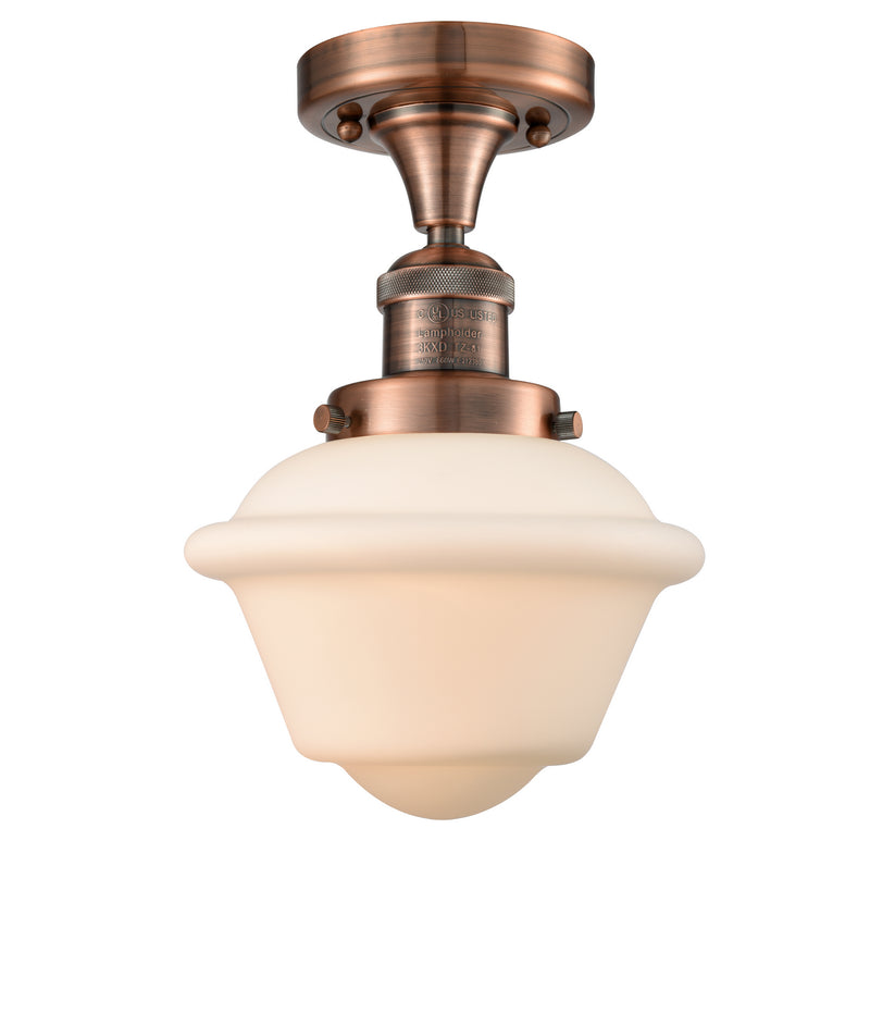 Innovations 517-1CH-AC-G531-LED LED Semi-Flush Mount, Antique Copper