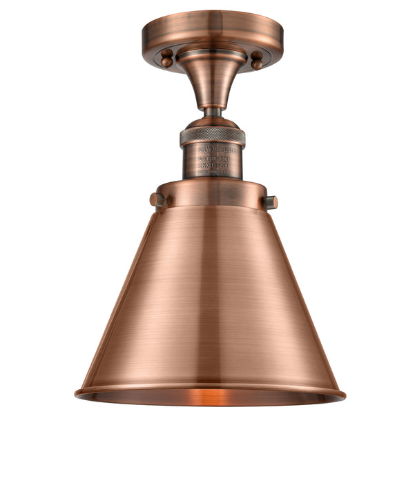 Innovations 517-1CH-AC-M13-AC One Light Semi-Flush Mount, Antique Copper