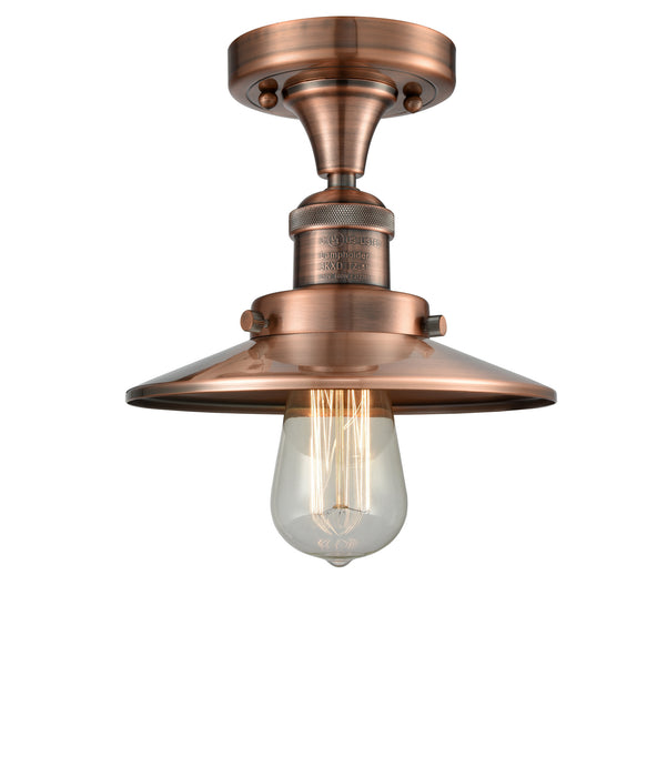 Innovations 517-1CH-AC-M3-LED LED Semi-Flush Mount, Antique Copper