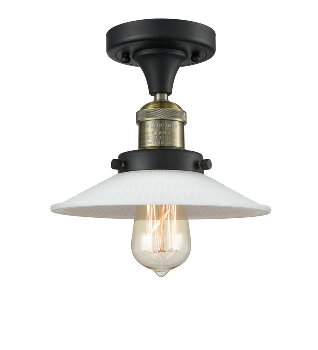 Innovations 517-1CH-BAB-G1 One Light Semi-Flush Mount, Black Antique Brass