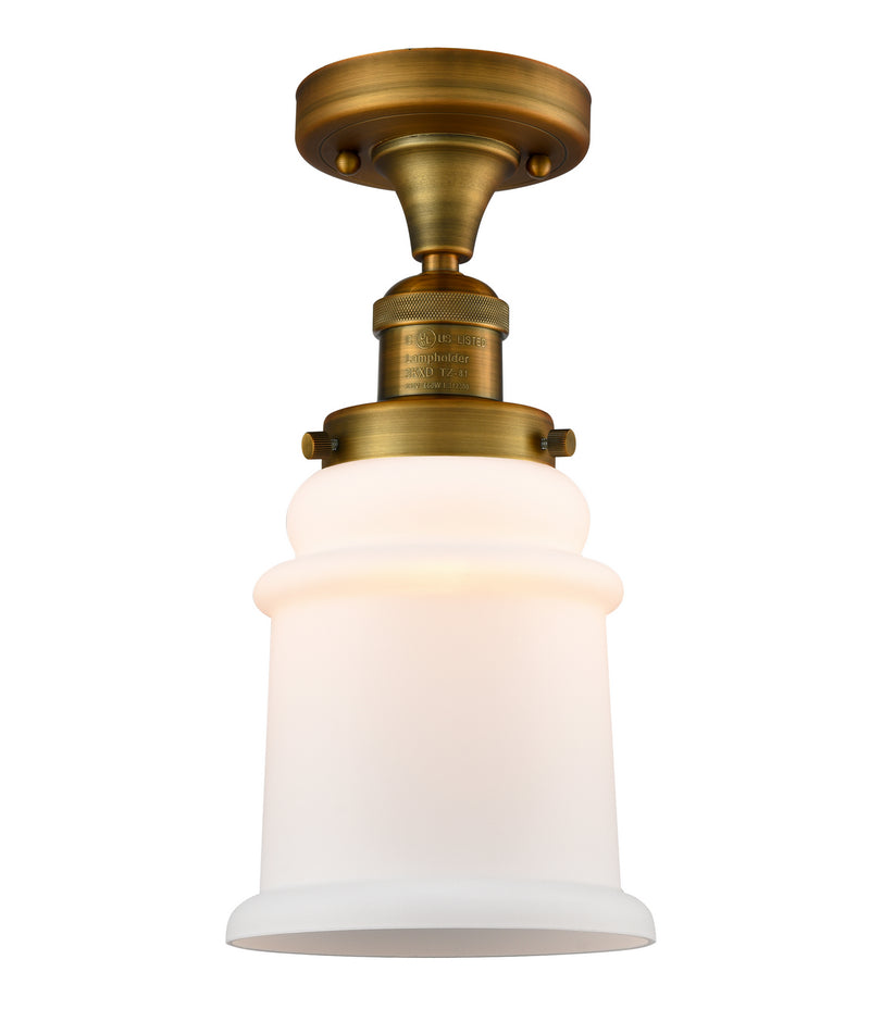 Innovations 517-1CH-BB-G181 One Light Semi-Flush Mount, Brushed Brass
