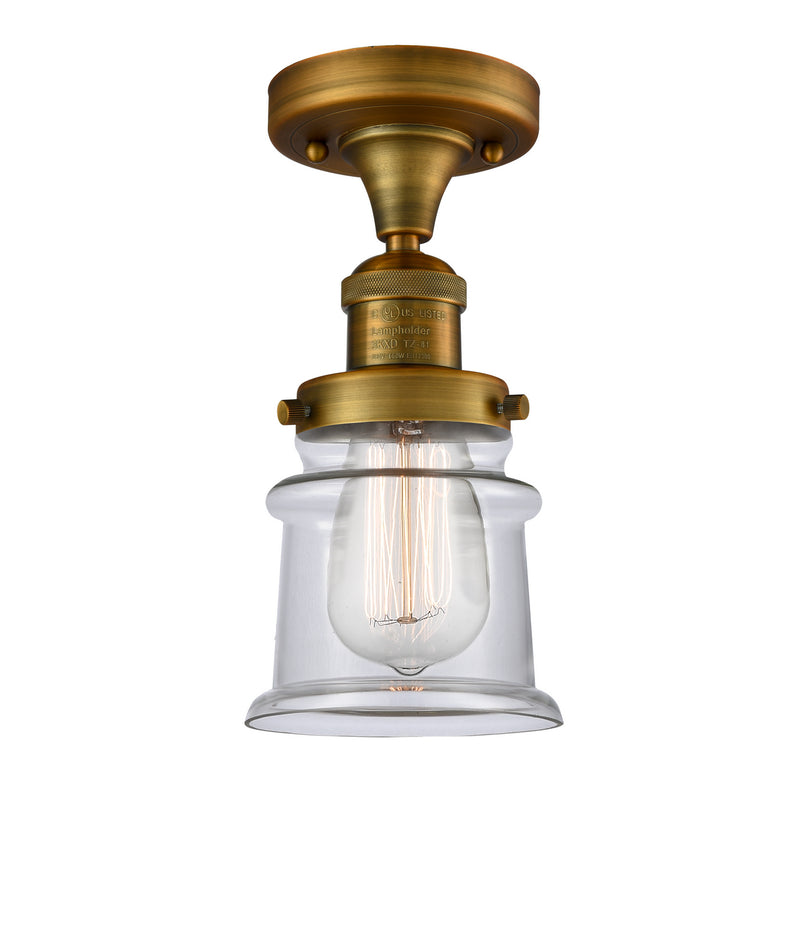 Innovations 517-1CH-BB-G182S One Light Semi-Flush Mount, Brushed Brass
