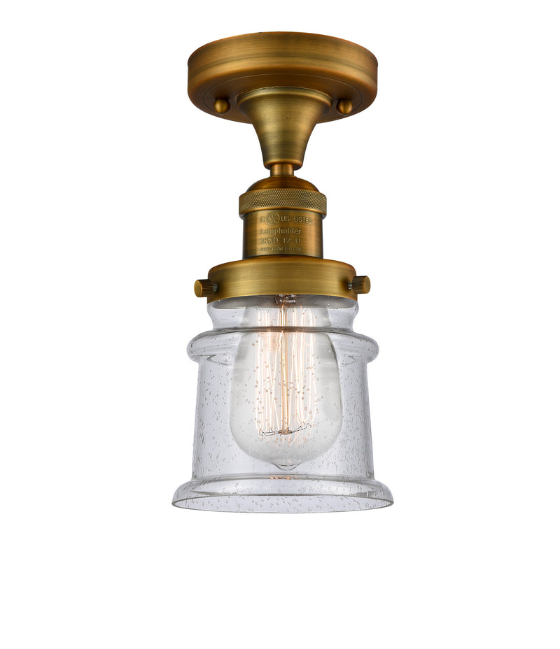Innovations 517-1CH-BB-G184S One Light Semi-Flush Mount, Brushed Brass