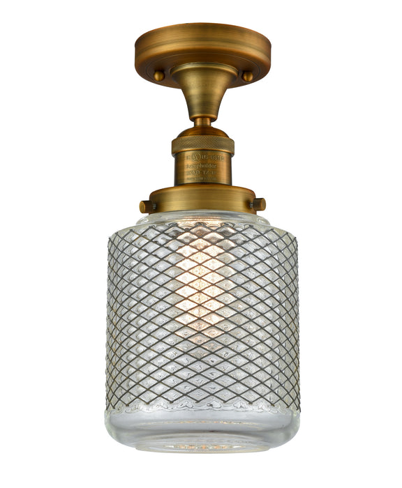 Innovations 517-1CH-BB-G262-LED LED Semi-Flush Mount, Brushed Brass