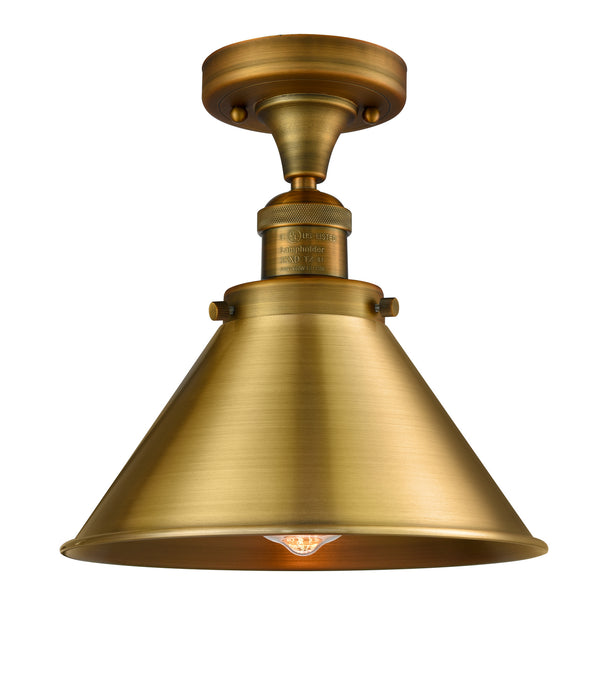 Innovations 517-1CH-BB-M10-BB One Light Semi-Flush Mount, Brushed Brass
