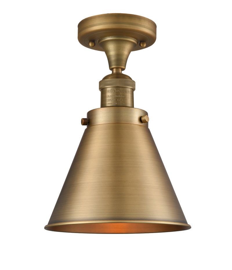 Innovations 517-1CH-BB-M13-BB-LED LED Semi-Flush Mount, Brushed Brass