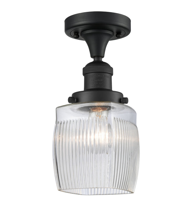 Innovations 517-1CH-BK-G302 One Light Semi-Flush Mount, Matte Black