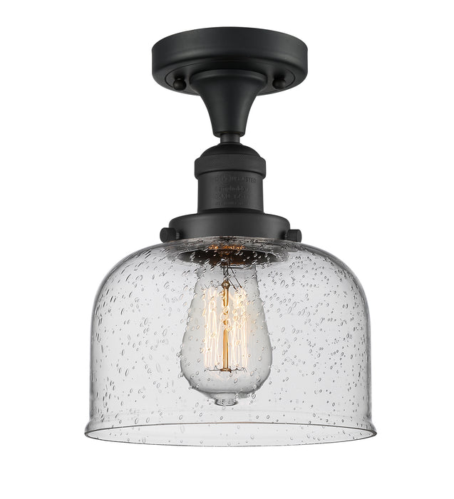 Innovations 517-1CH-BK-G74 One Light Semi-Flush Mount, Matte Black