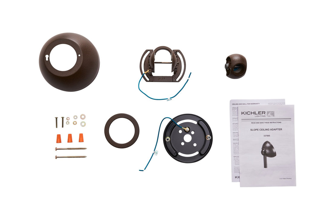 Kichler 337005TZP Slope Adapter, Tannery Bronze Powder Coat