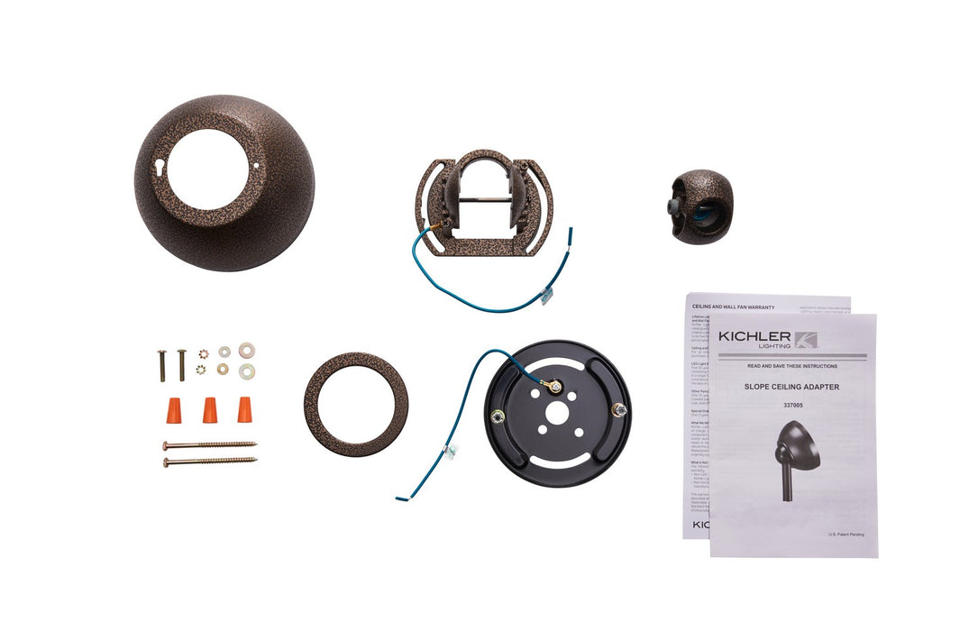 Kichler 337005WCP Slope Adapter, Weathered Copper Powder Coat