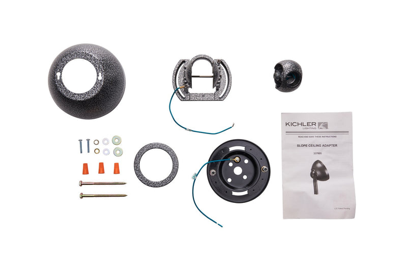 Kichler 337005WSP Slope Adapter, Weathered Steel Powder Coat