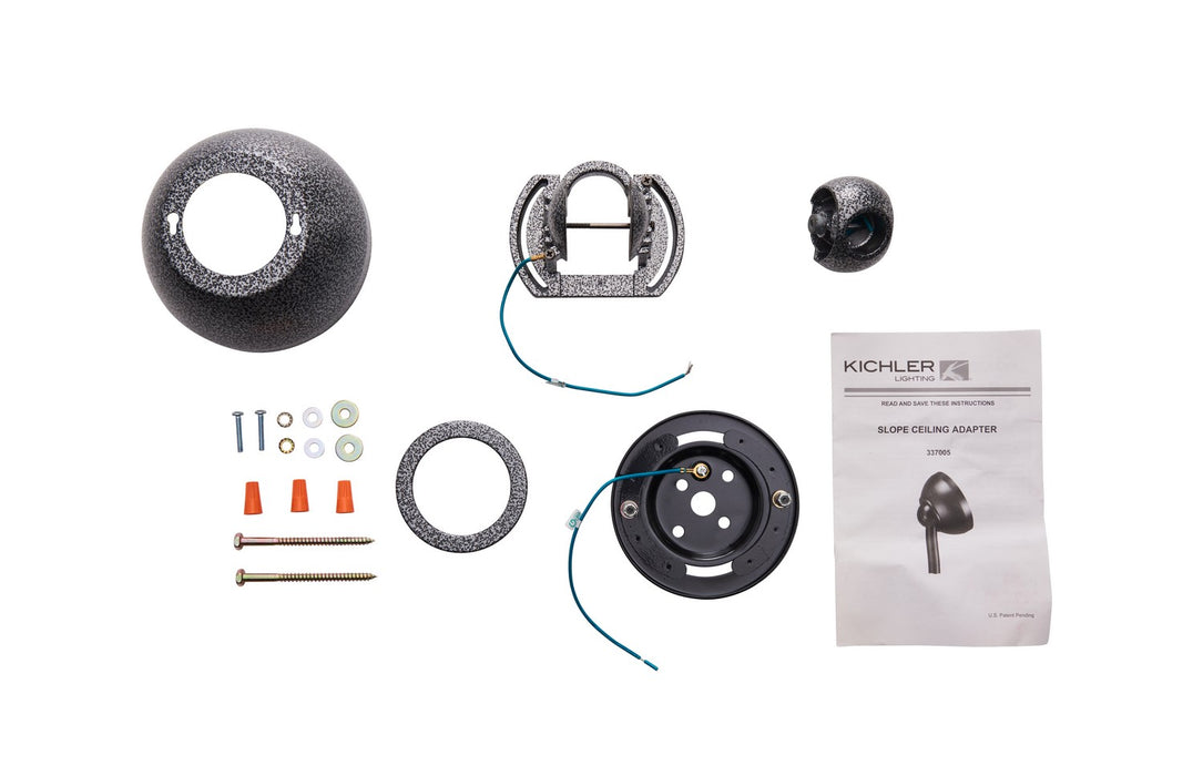 Kichler 337005WSP Slope Adapter, Weathered Steel Powder Coat