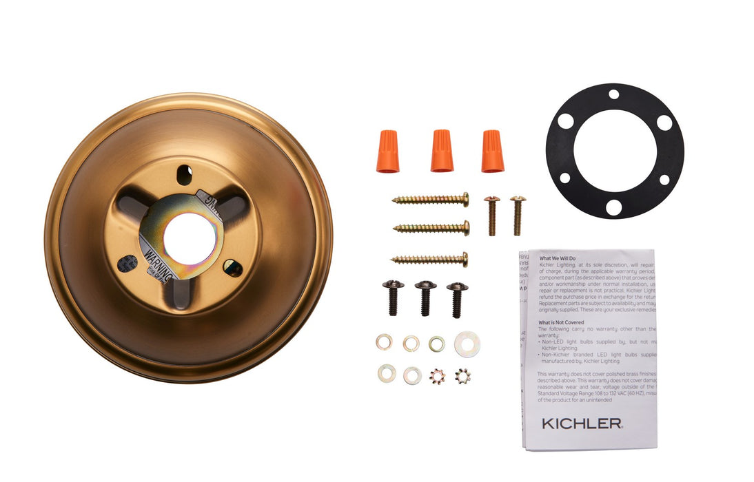 Kichler 337008BAB Flush Mount Kit, Burnished Antique Brass