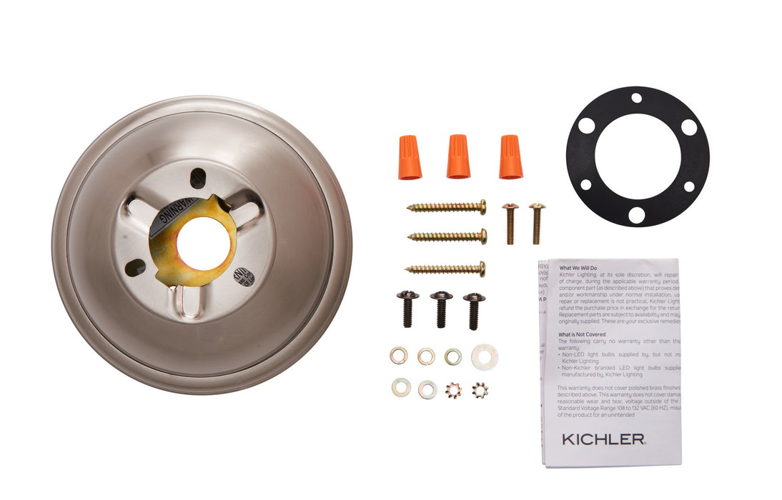 Kichler 337008BSS Flush Mount Kit, Brushed Stainless Steel