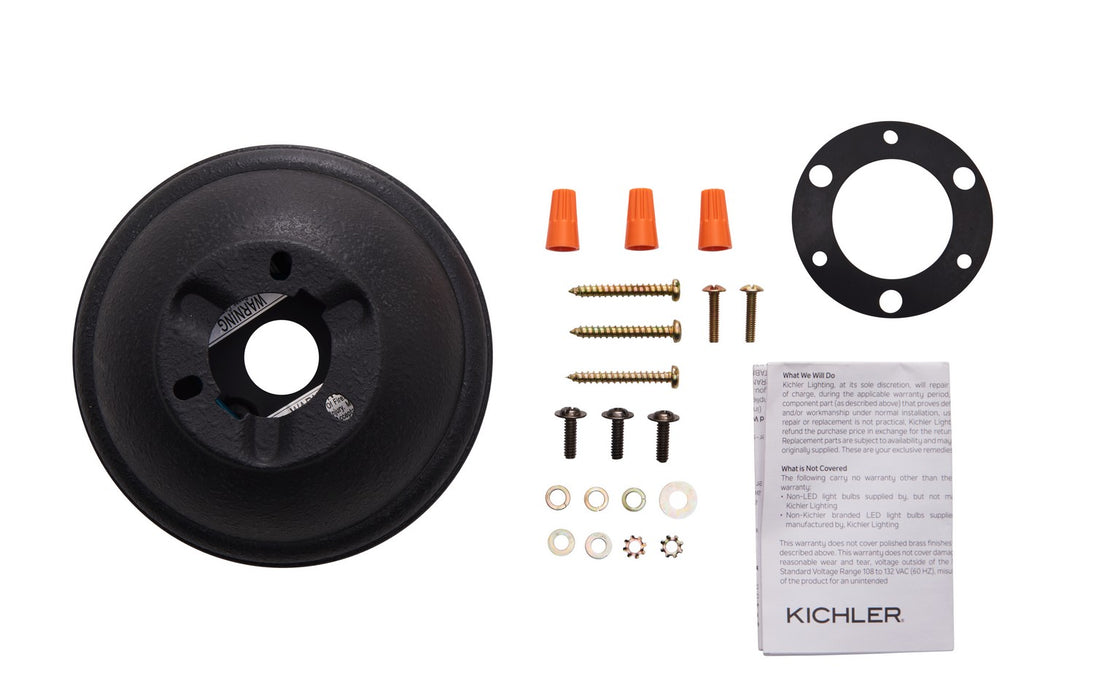 Kichler 337008DBK Flush Mount Kit, Distressed Black