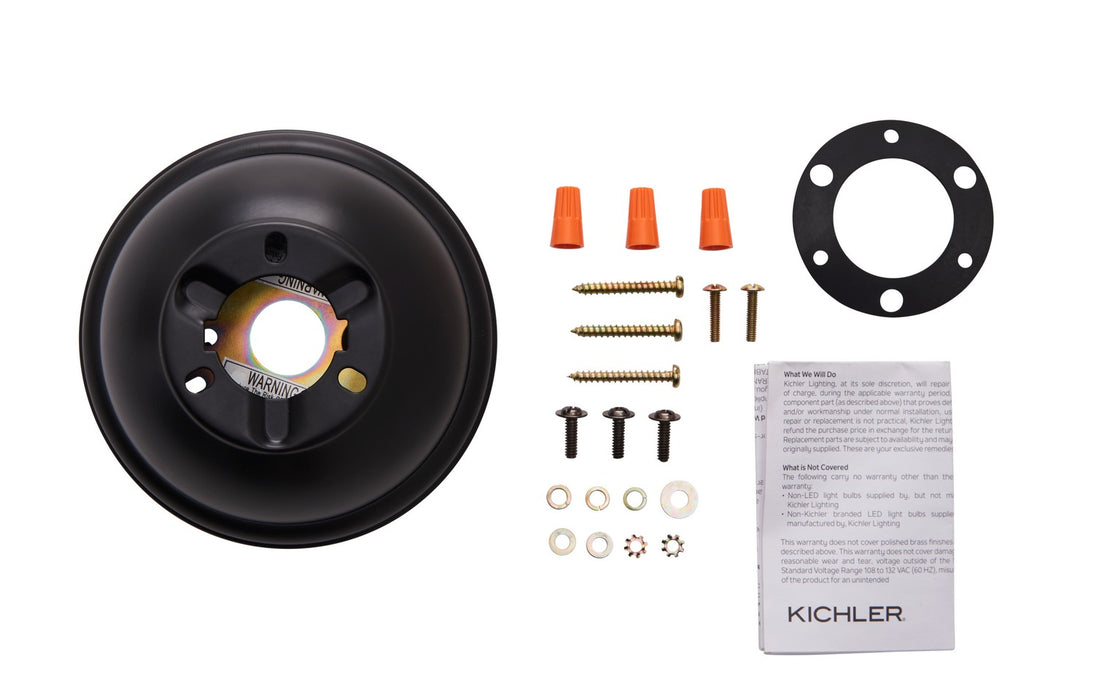 Kichler 337008SBK Flush Mount Kit, Satin Black