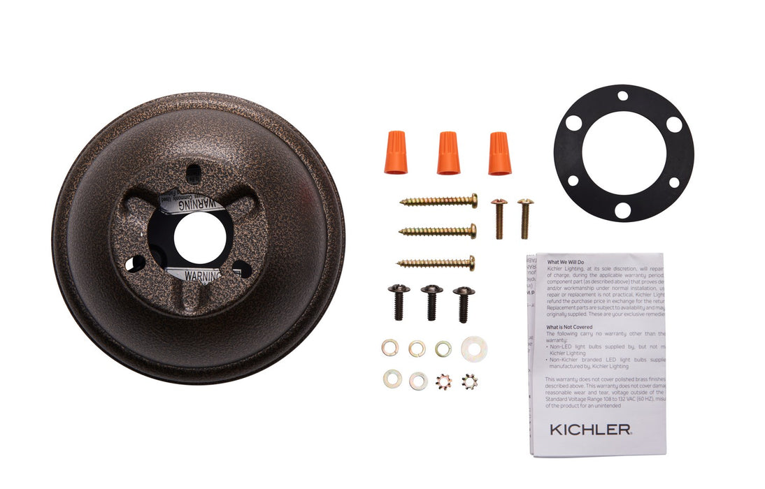 Kichler 337008WCP Flush Mount Kit, Weathered Copper Powder Coat