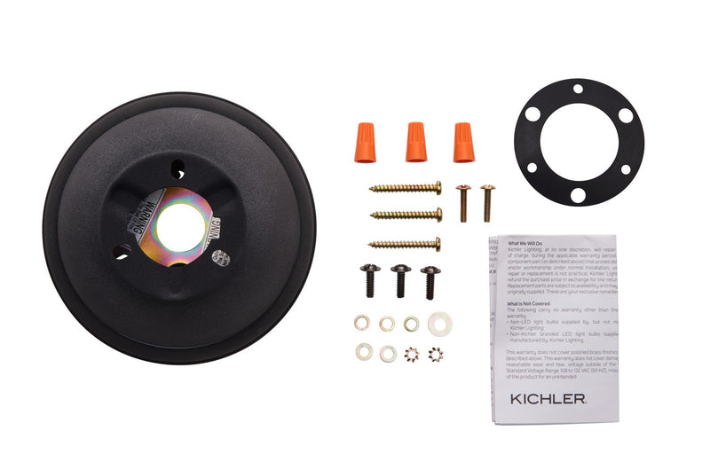 Kichler 337008WZC Flush Mount Kit, Weathered Zinc