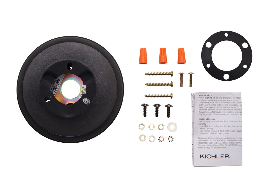 Kichler 337008WZC Flush Mount Kit, Weathered Zinc