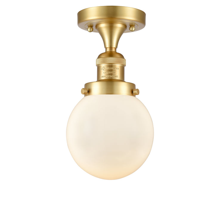 Innovations 517-1CH-SG-G201-6 One Light Semi-Flush Mount, Satin Gold