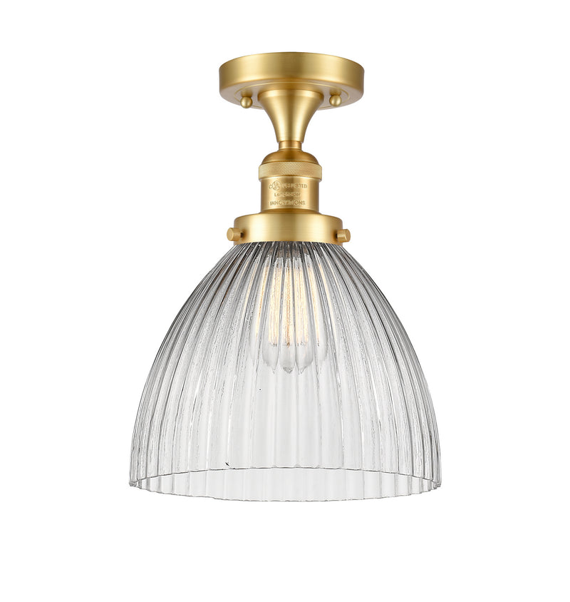 Innovations 517-1CH-SG-G222 One Light Semi-Flush Mount, Satin Gold