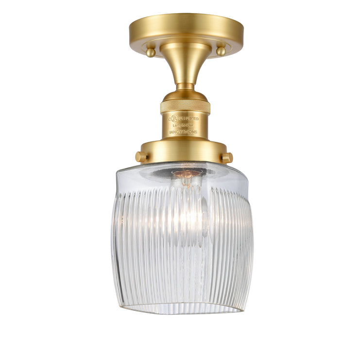 Innovations 517-1CH-SG-G302 One Light Semi-Flush Mount, Satin Gold