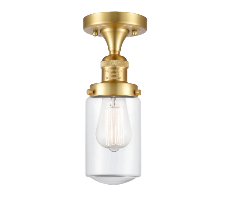 Innovations 517-1CH-SG-G312 One Light Semi-Flush Mount, Satin Gold