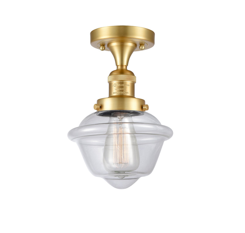 Innovations 517-1CH-SG-G532 One Light Semi-Flush Mount, Satin Gold