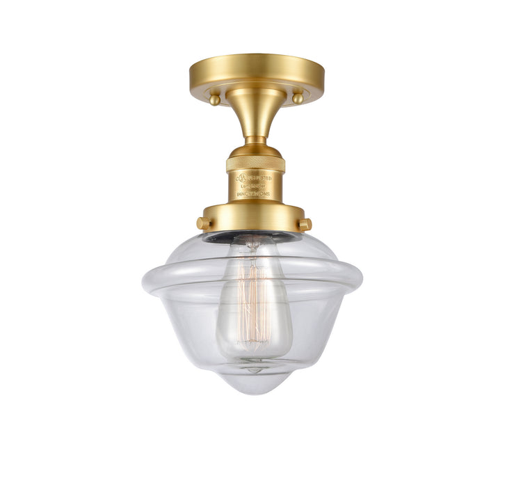 Innovations 517-1CH-SG-G532 One Light Semi-Flush Mount, Satin Gold