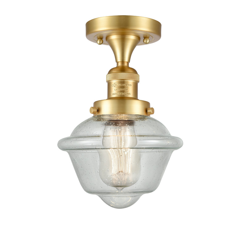 Innovations 517-1CH-SG-G534 One Light Semi-Flush Mount, Satin Gold