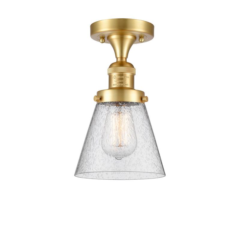 Innovations 517-1CH-SG-G64 One Light Semi-Flush Mount, Satin Gold