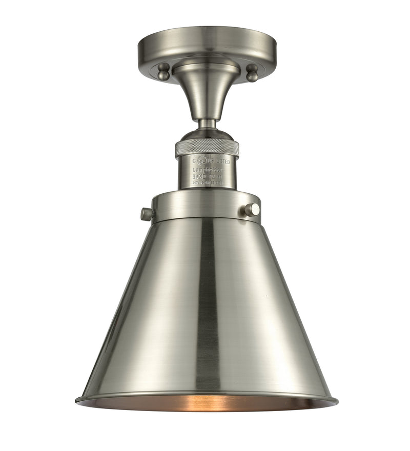 Innovations 517-1CH-SN-M13-SN One Light Semi-Flush Mount, Brushed Satin Nickel