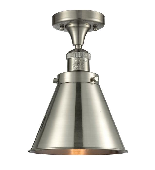 Innovations 517-1CH-SN-M13-SN-LED LED Semi-Flush Mount, Brushed Satin Nickel