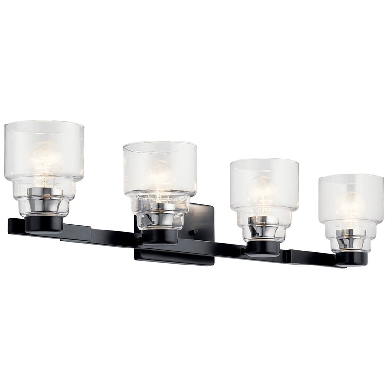 Kichler 55013BK Four Light Bath, Black