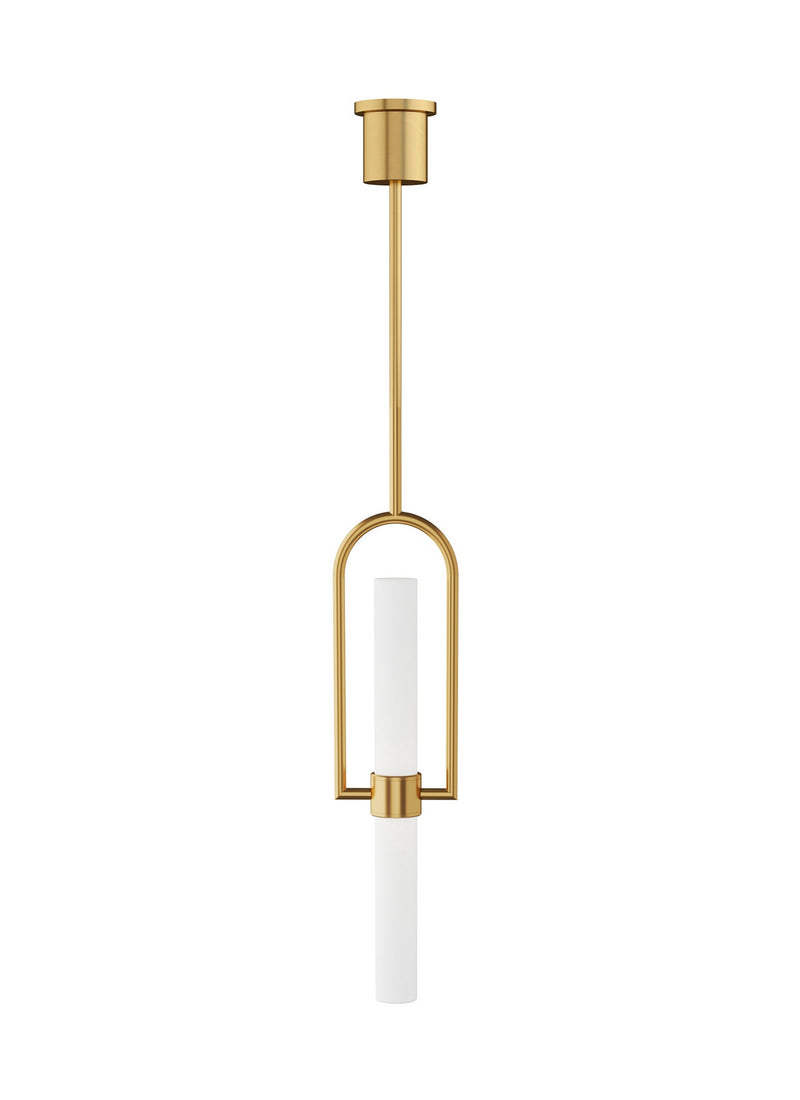 Visual Comfort Modern 700TDCLMNB-LED930 LED Pendant, Natural Brass