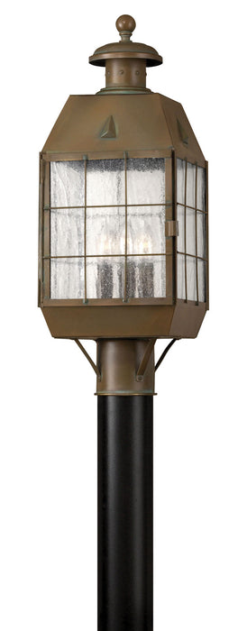 Hinkley 2371AS LED Post Top/ Pier Mount, Aged Brass