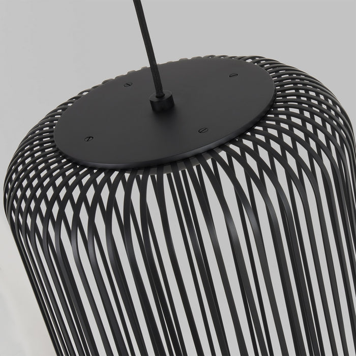 Visual Comfort Modern 700TDKAI1B-LED930 LED Pendant, Nightshade Black