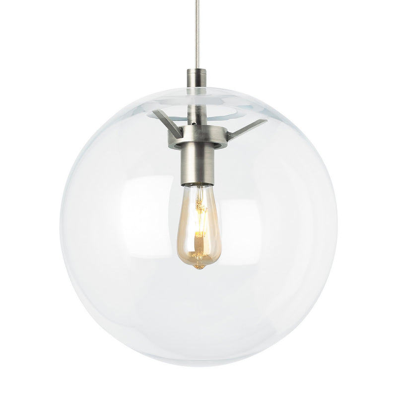 Visual Comfort Modern 700TDPLNPCS One Light Pendant, Satin Nickel