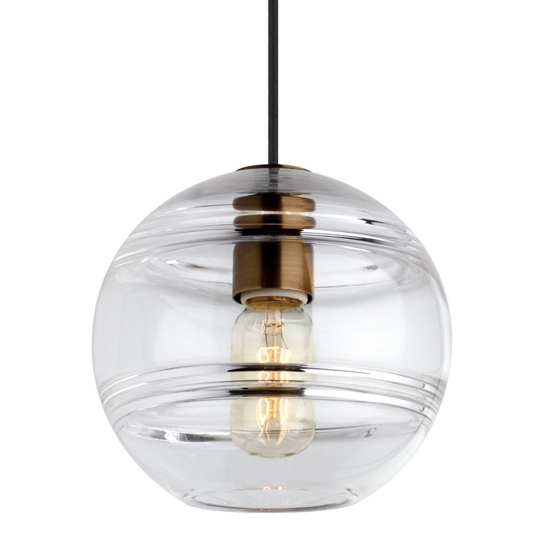 Visual Comfort Modern 700TDSDNGPCR One Light Pendant, Aged Brass