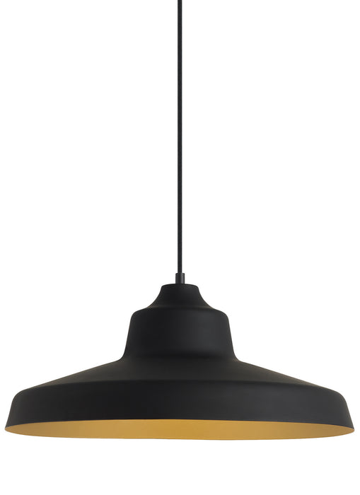 Visual Comfort Modern 700TDZVOBG-LED930 LED Pendant, Black/Gold