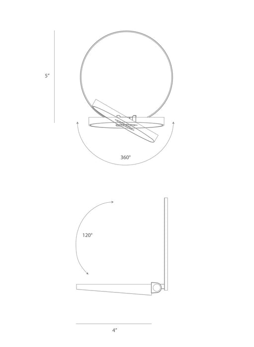 Koncept GRW-S-MWT-BRS-HW LED Wall Sconce, Matte White, Brushed Brass