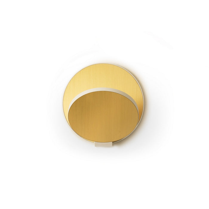Koncept GRW-S-MWT-BRS-HW LED Wall Sconce, Matte White, Brushed Brass